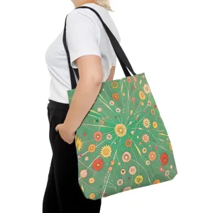Green Floral Tote Bag for Stylish City Getaways