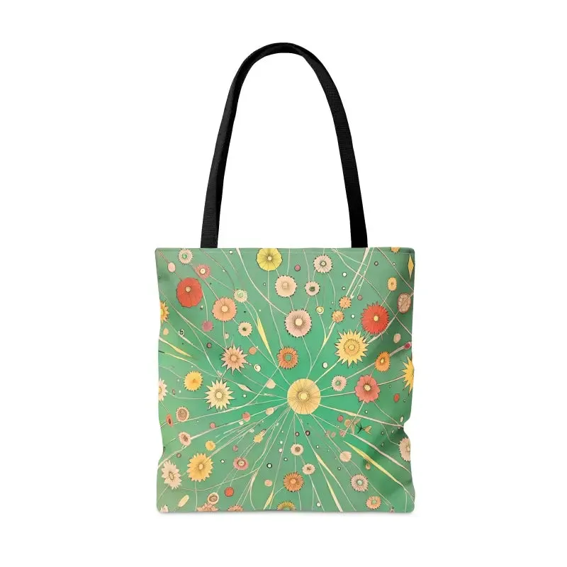 Green Floral Tote Bag for Stylish City Getaways