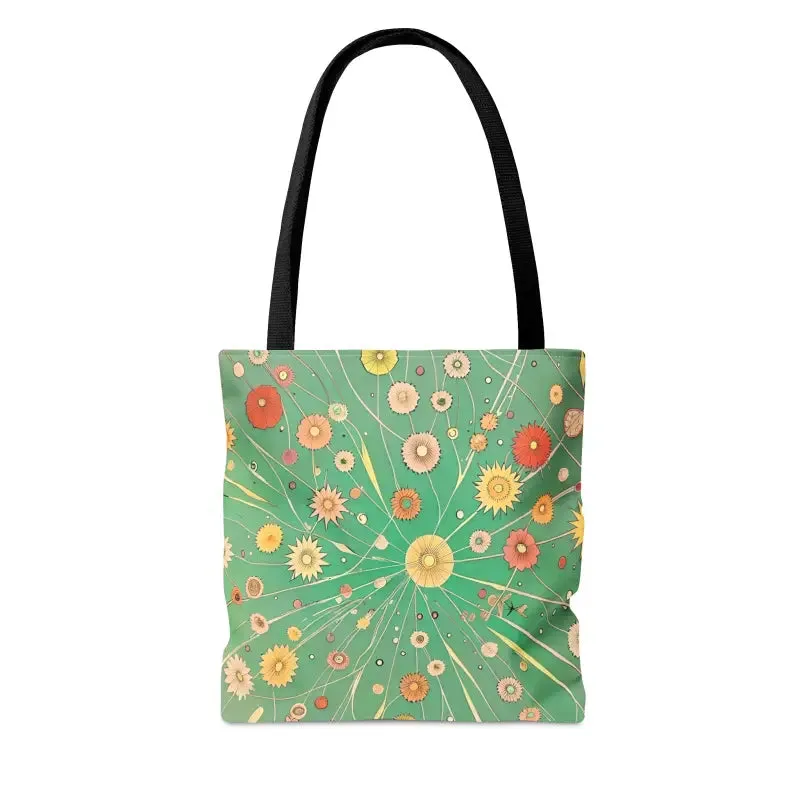 Green Floral Tote Bag for Stylish City Getaways