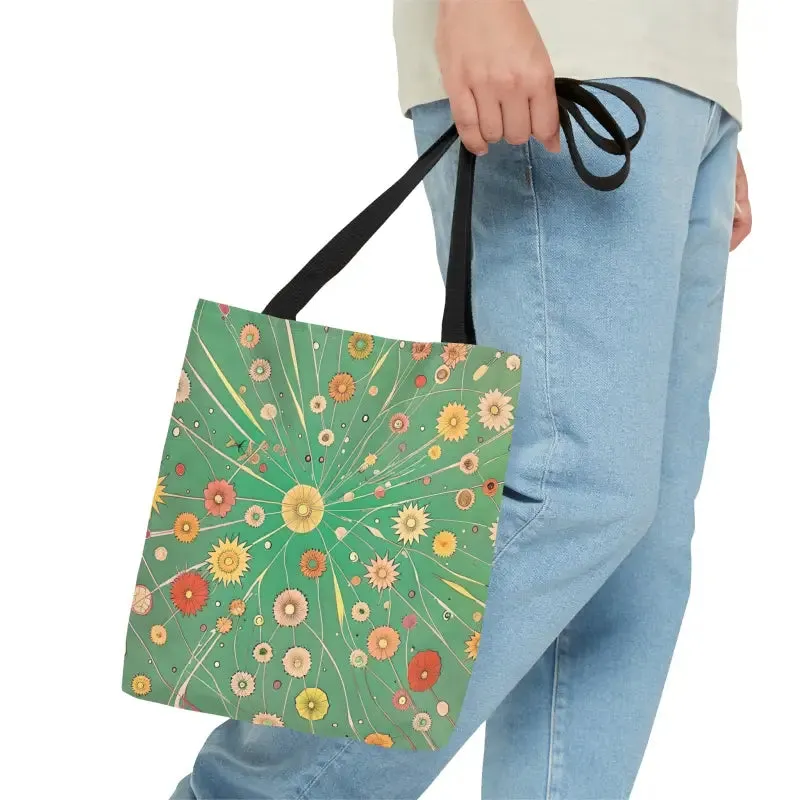 Green Floral Tote Bag for Stylish City Getaways