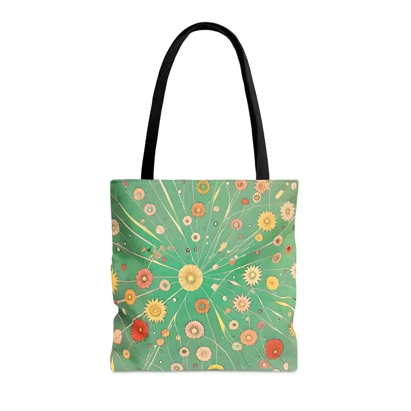 Green Floral Tote Bag for Stylish City Getaways