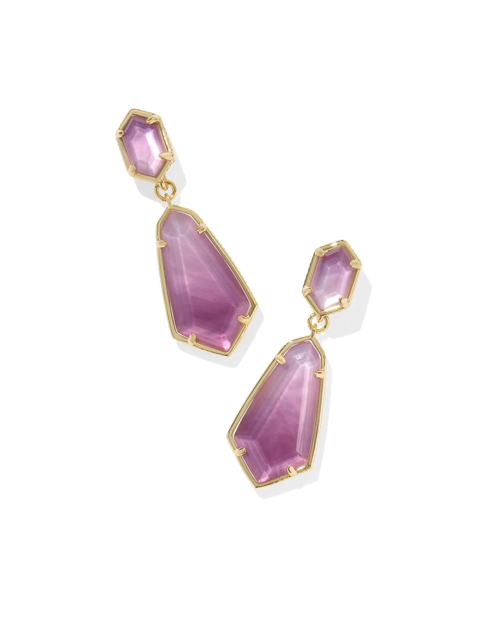 Hallie Convertible Drop Earring in Gold Purple Watercolor Illusion