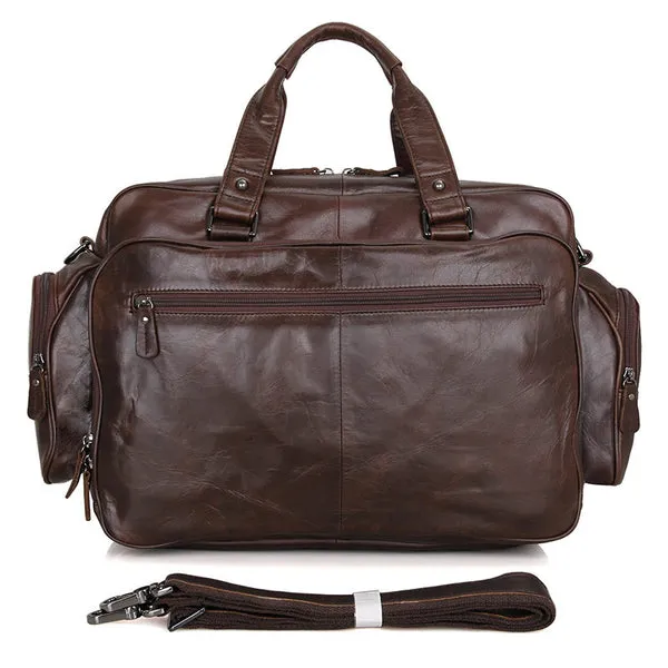Handmade Top Grain Leather Briefcase Messenger Bag Men's Laptop Bag