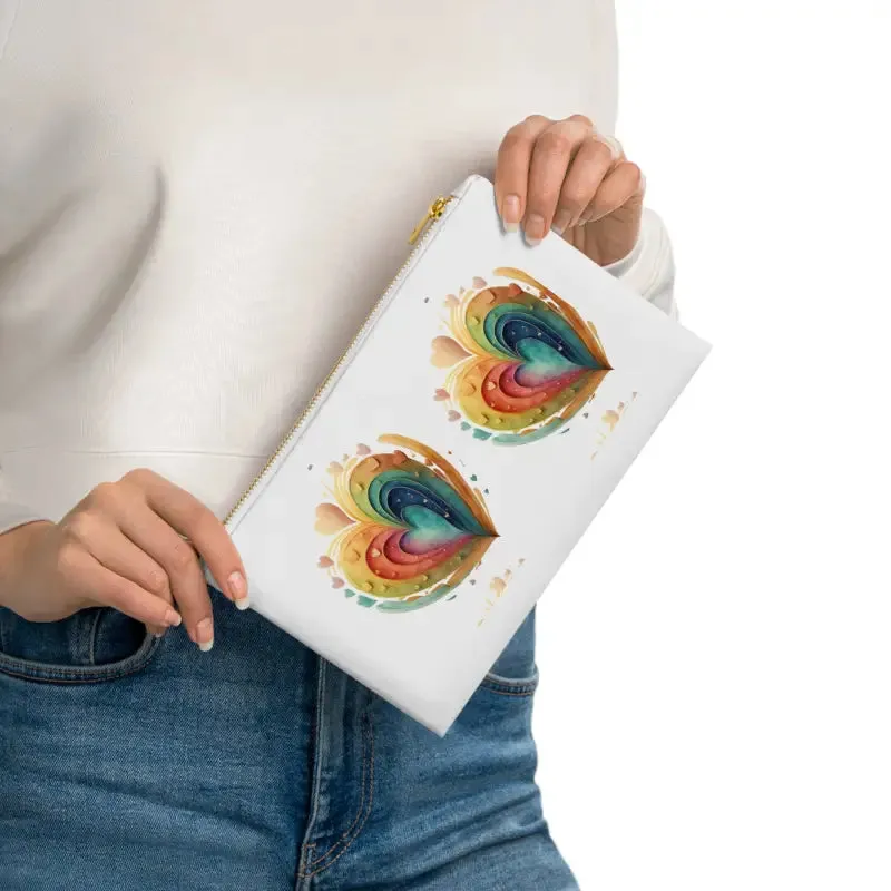 Hearts Cotton Canvas Cosmetic Bag Trendy and Chic