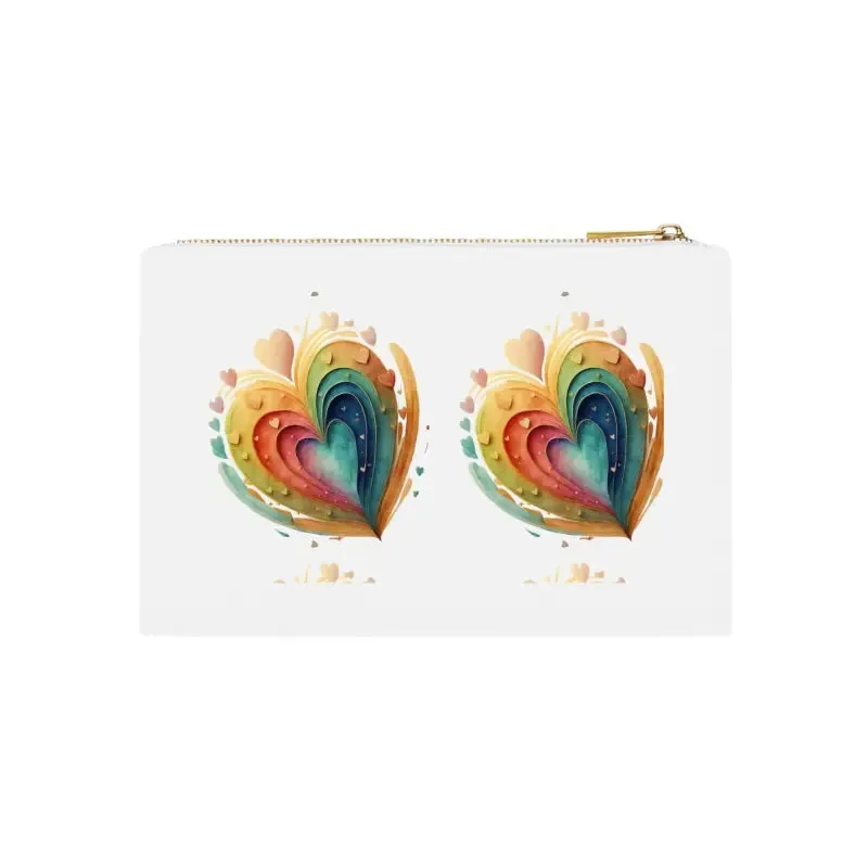 Hearts Cotton Canvas Cosmetic Bag Trendy and Chic