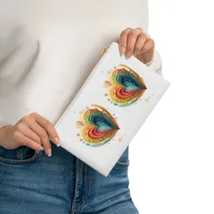 Hearts Cotton Canvas Cosmetic Bag Trendy and Chic