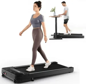 Heavy Duty Powerful Under Desk Walking Treadmill Pad Treadmill With Touch LED Display | Anti Slip | Widened Running Belt | Holds 220lbs