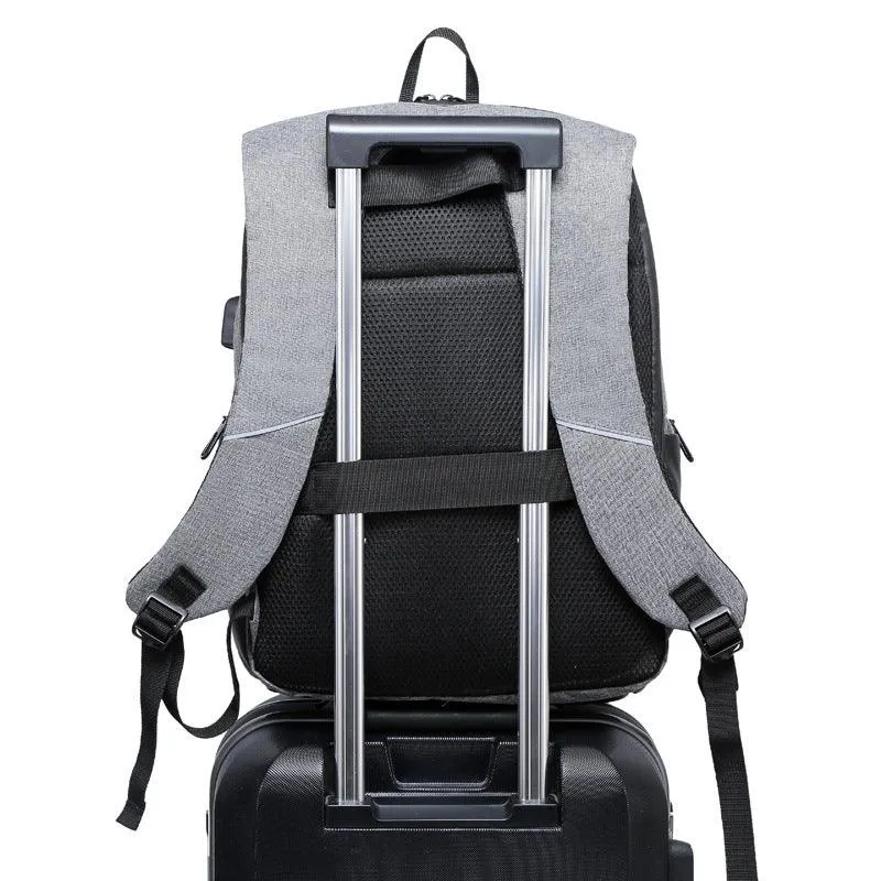 High Capacity BackPack With USB Charging Port- Black/Ash