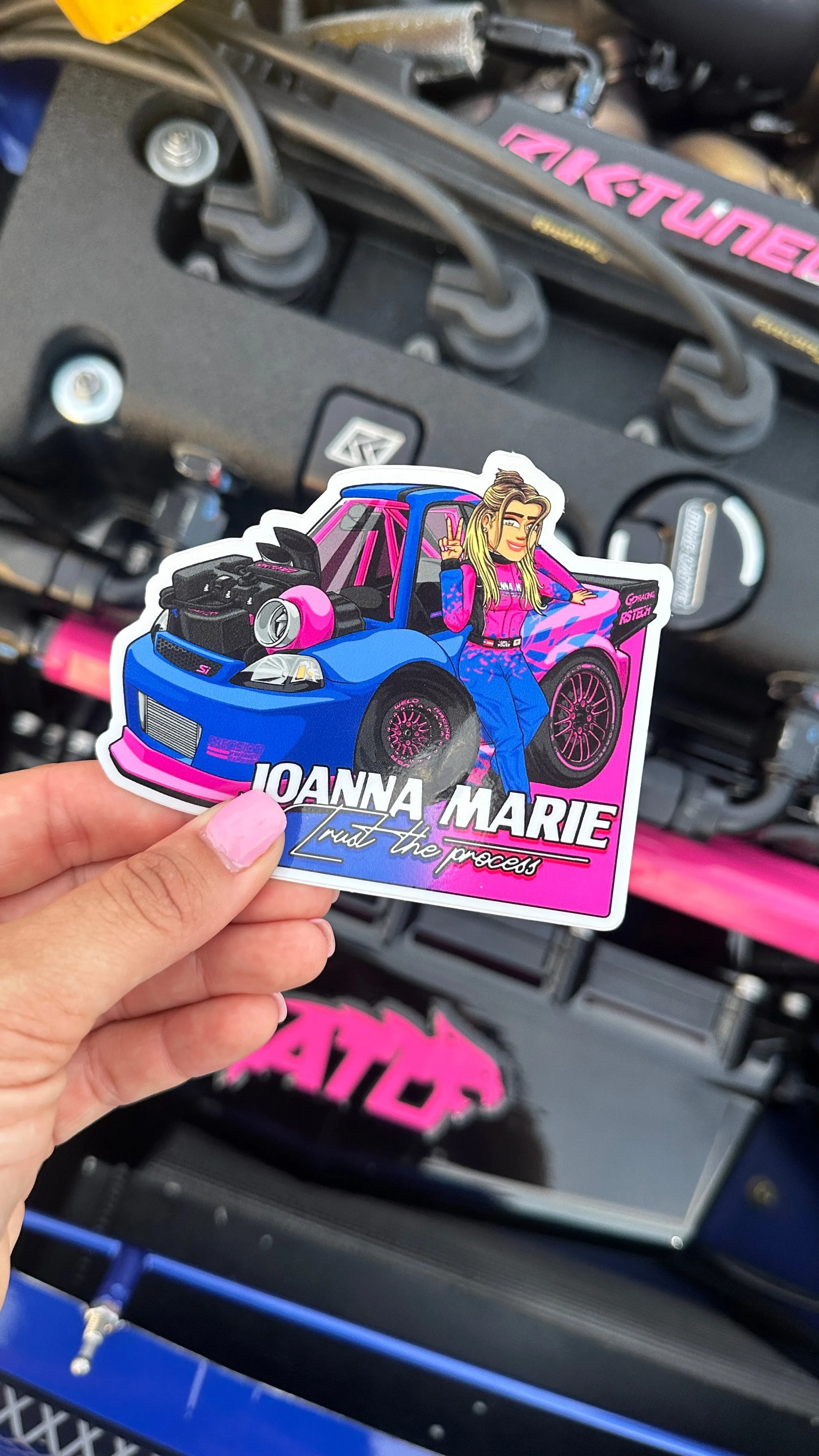 Joanna Marie Civic Cartoon Sticker