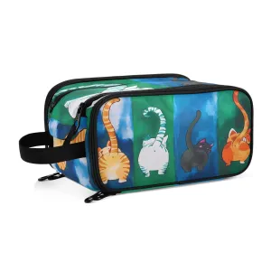 JSTEL Cat Make Up Bag Cat Cosmetic Bag for Women,Portable Makeup Storage Organizer Bag Makeup Brush Bag Organizer,4