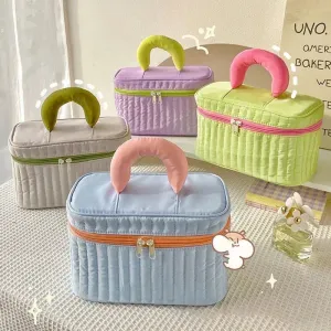 Kawaii Triangle Makeup Pouch 🌟 Cute Travel Cosmetic Bag 👜 Zipper Organizer for Toiletries & Beauty Essentials 🎀