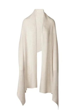 Kinross Garter Trim Travel Wrap in Mushroom