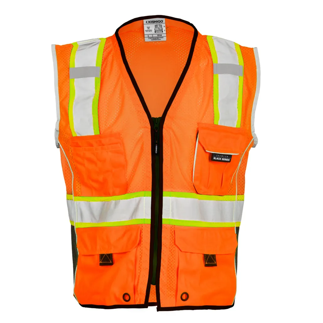 Kishigo Black Series Heavy Duty Vest, Type R Class 2