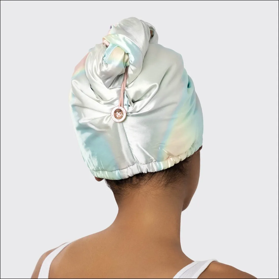 KITSCH | Satin Wrapped Microfiber Hair Towel {Aura}