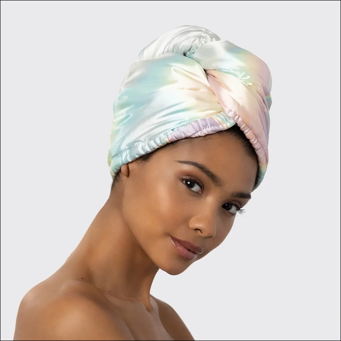 KITSCH | Satin Wrapped Microfiber Hair Towel {Aura}