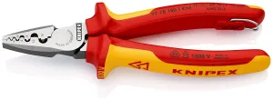 Knipex Crimping Pliers for Wire Ferrules 180mm VDE Insulated 1000V with Tether Point 97 78 180 T