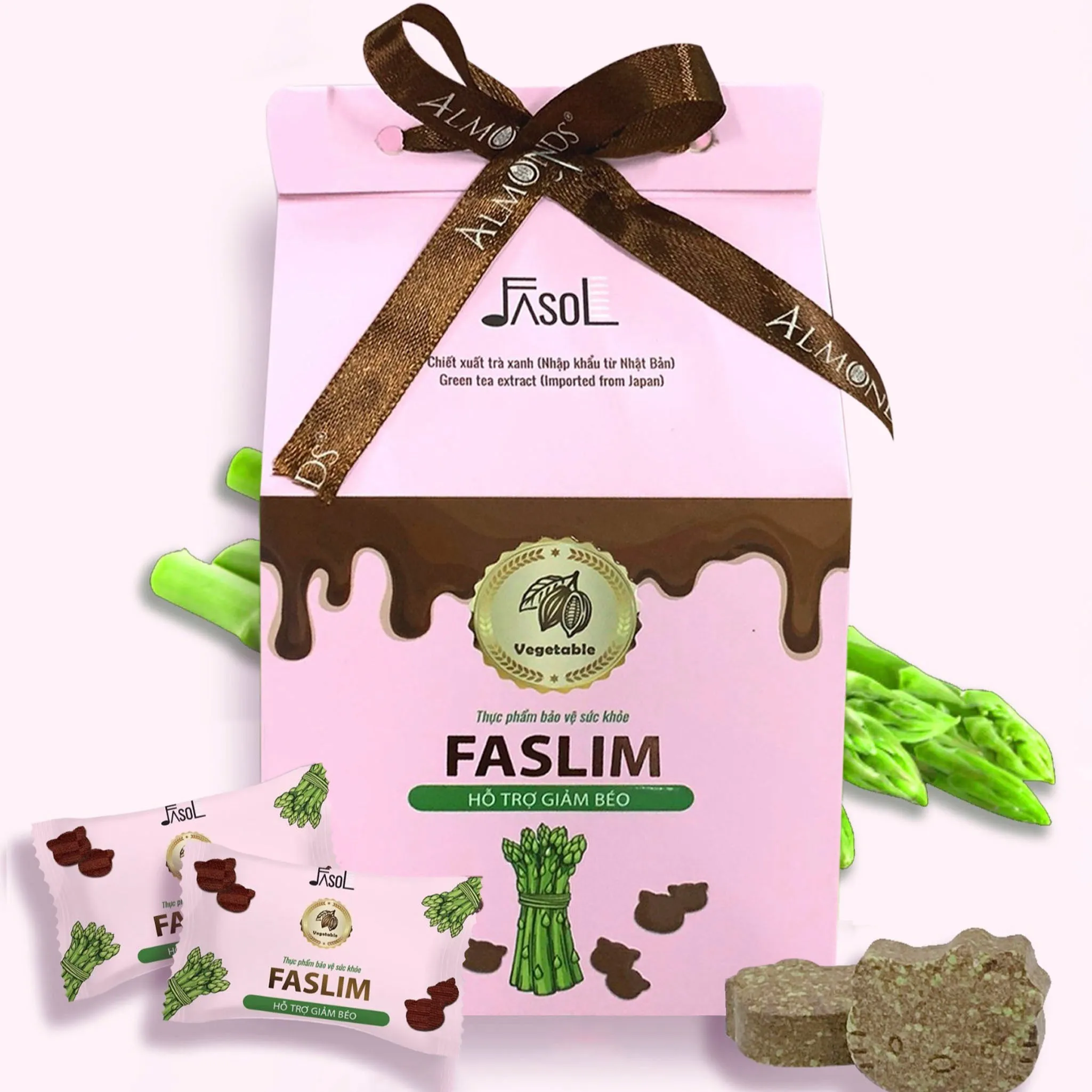 Kẹo Giảm Cân Almonds Faslim Măng Tây