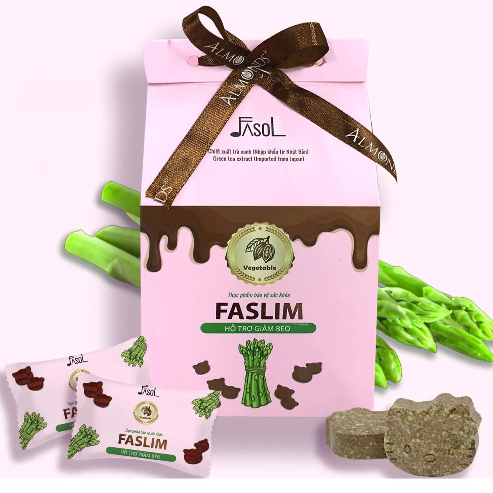 Kẹo Giảm Cân Almonds Faslim Măng Tây