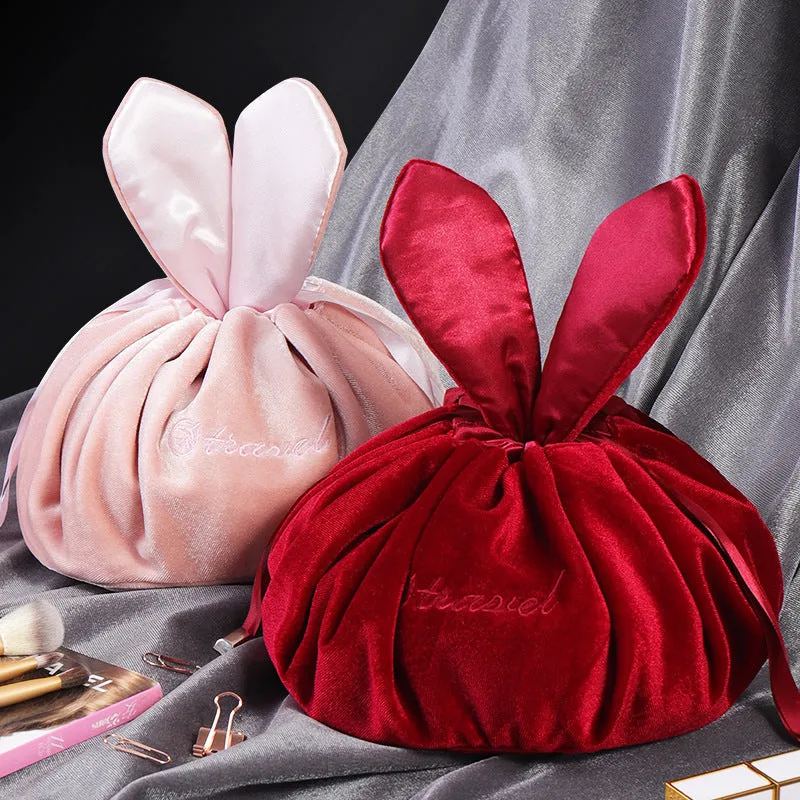 Ladies Makeup Drawstring Velvet Cosmetic Make Up Pouch Bags