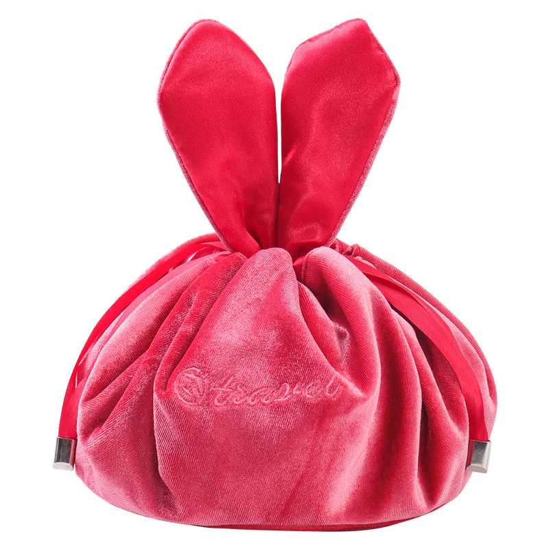 Ladies Makeup Drawstring Velvet Cosmetic Make Up Pouch Bags