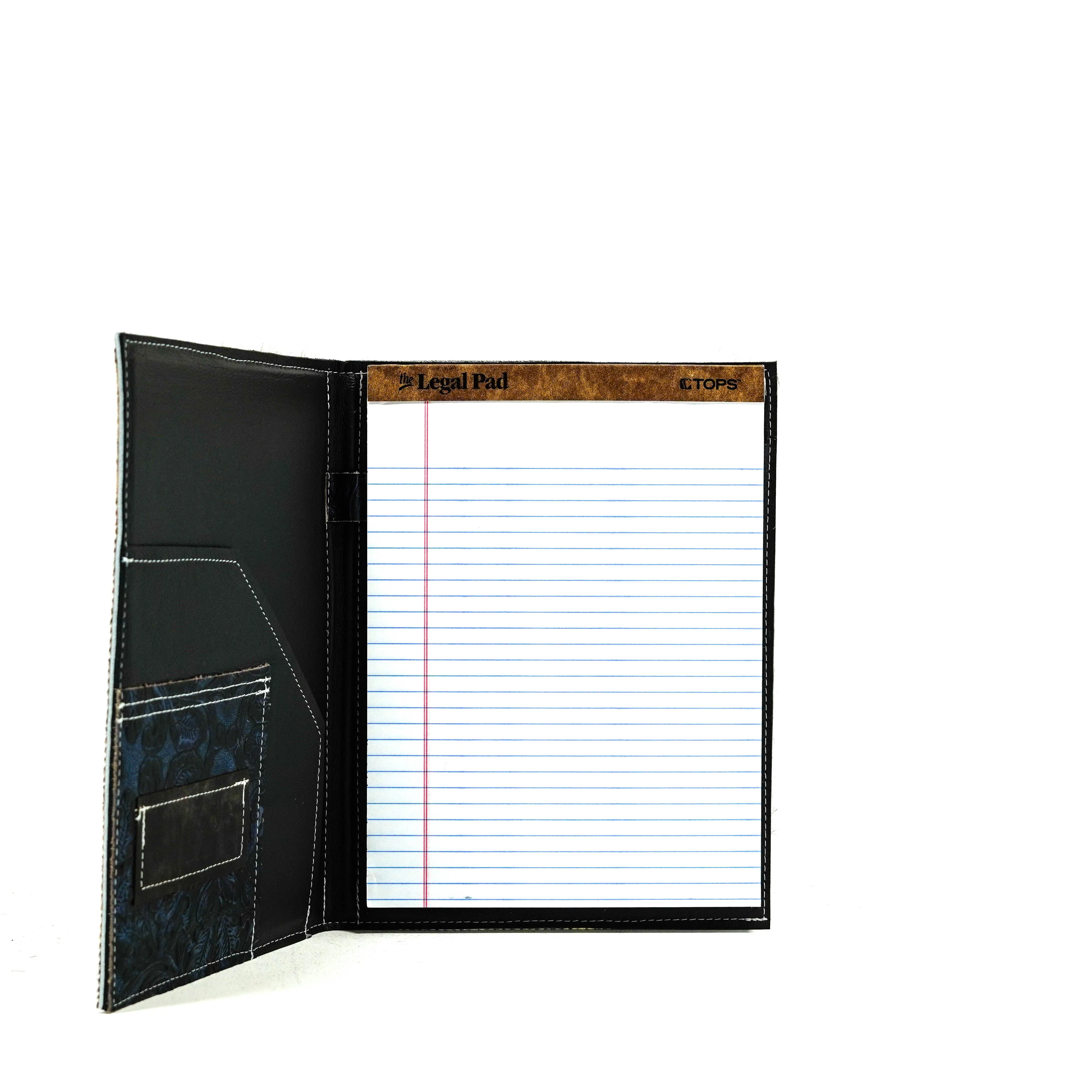 Large Notepad Cover - Exotic Brindle w/ Branded Lettering