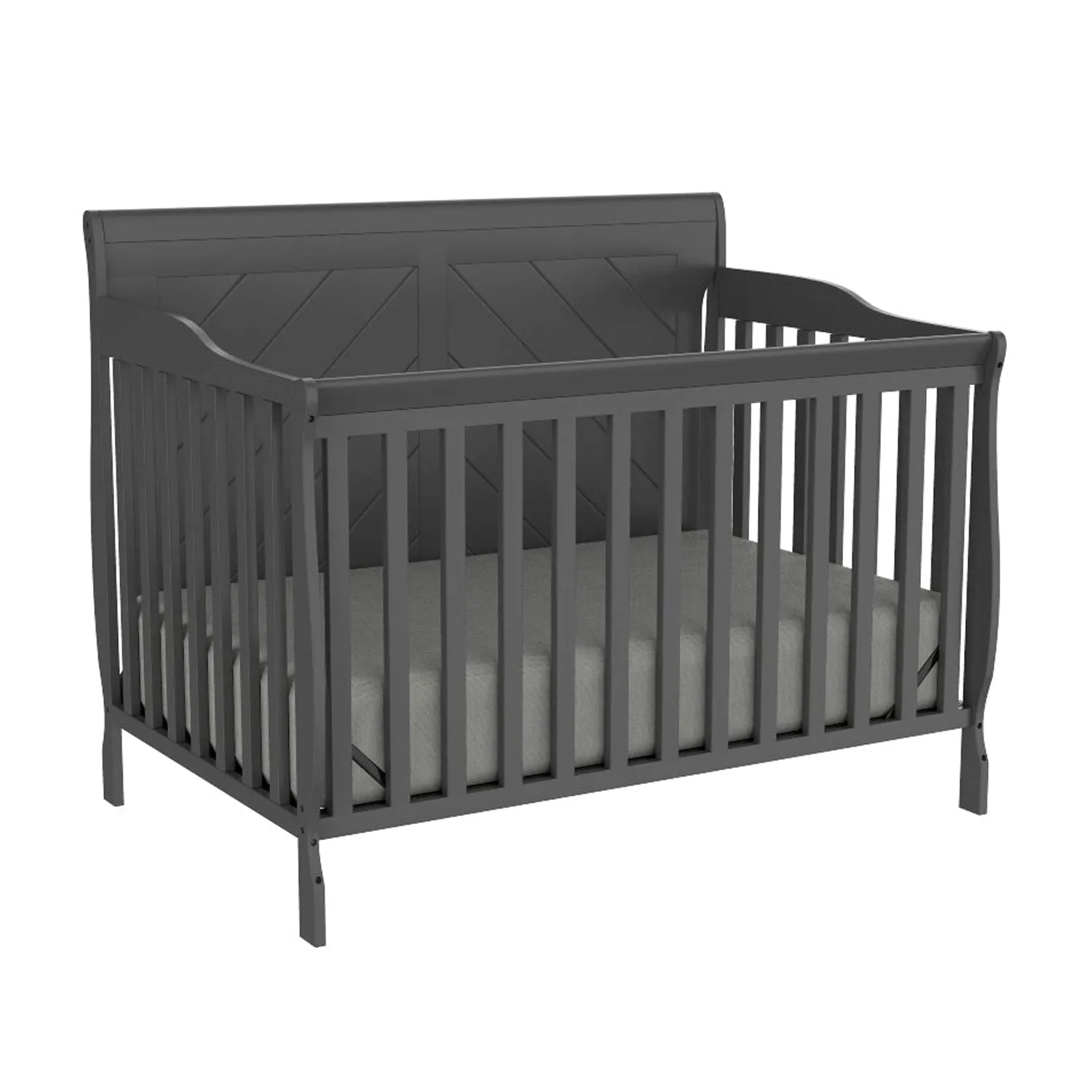 Lauren Convertible Crib, Dark Grey