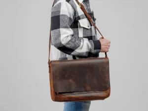 Leather messenger bag, leather bag
