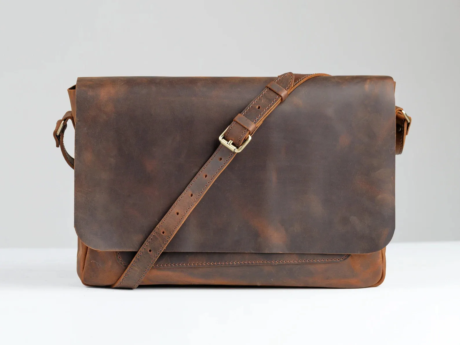 Leather messenger bag, leather bag