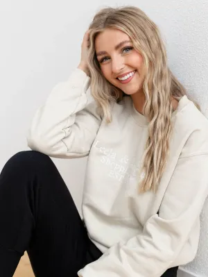 Leela & Lavender Shopping Club Embroidered Crew
