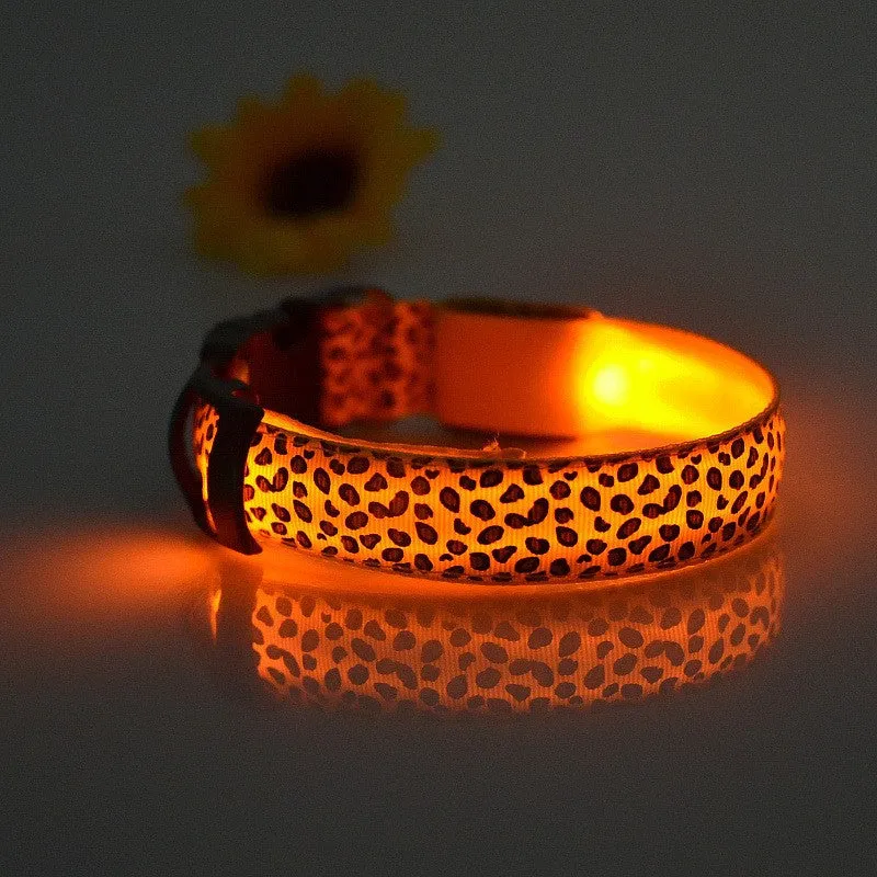 Leopard Print Reflective Collar
