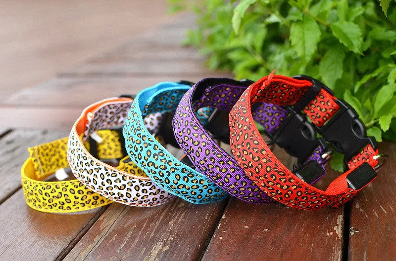 Leopard Print Reflective Collar