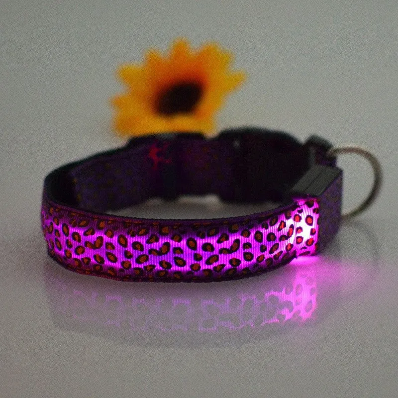 Leopard Print Reflective Collar