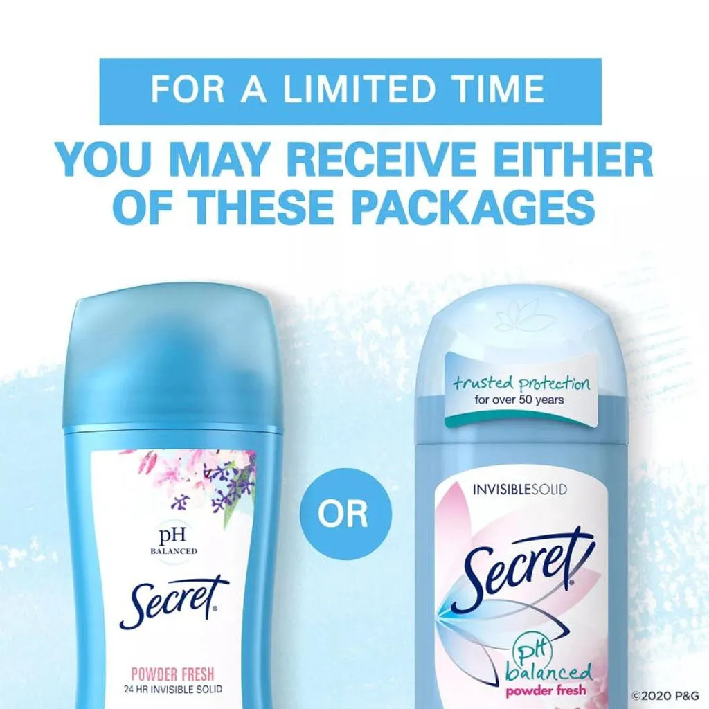 Lăn Khử Mùi Dạng Sáp Secret PH Balanced Powder Fresh