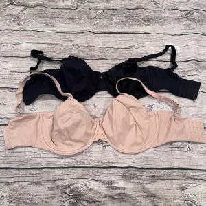 Lot of 2 Bare Necessities Underwire Full Coverage Bras in Beige &amp; Black Size 32I