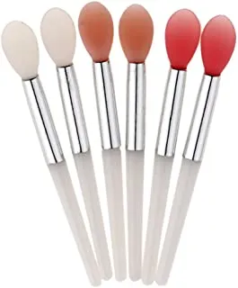 Lots 6 Pieces Beauty Cosmetic Brushes Silicone Head Lip Balm Mask Oil Makeup Applicator Tools Home DIY Tool Kit - 6 cm