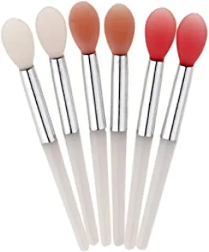 Lots 6 Pieces Beauty Cosmetic Brushes Silicone Head Lip Balm Mask Oil Makeup Applicator Tools Home DIY Tool Kit - 6 cm