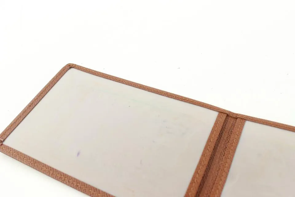 Louis Vuitton Brown Taiga Leather Card Holder ID Cas Wallet 551lvs611