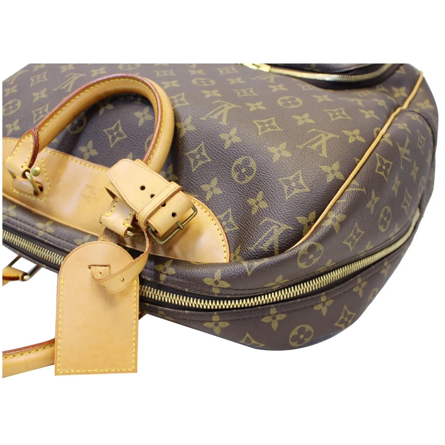 LOUIS VUITTON Evasion Monogram Canvas Boston Travel Bag Brown