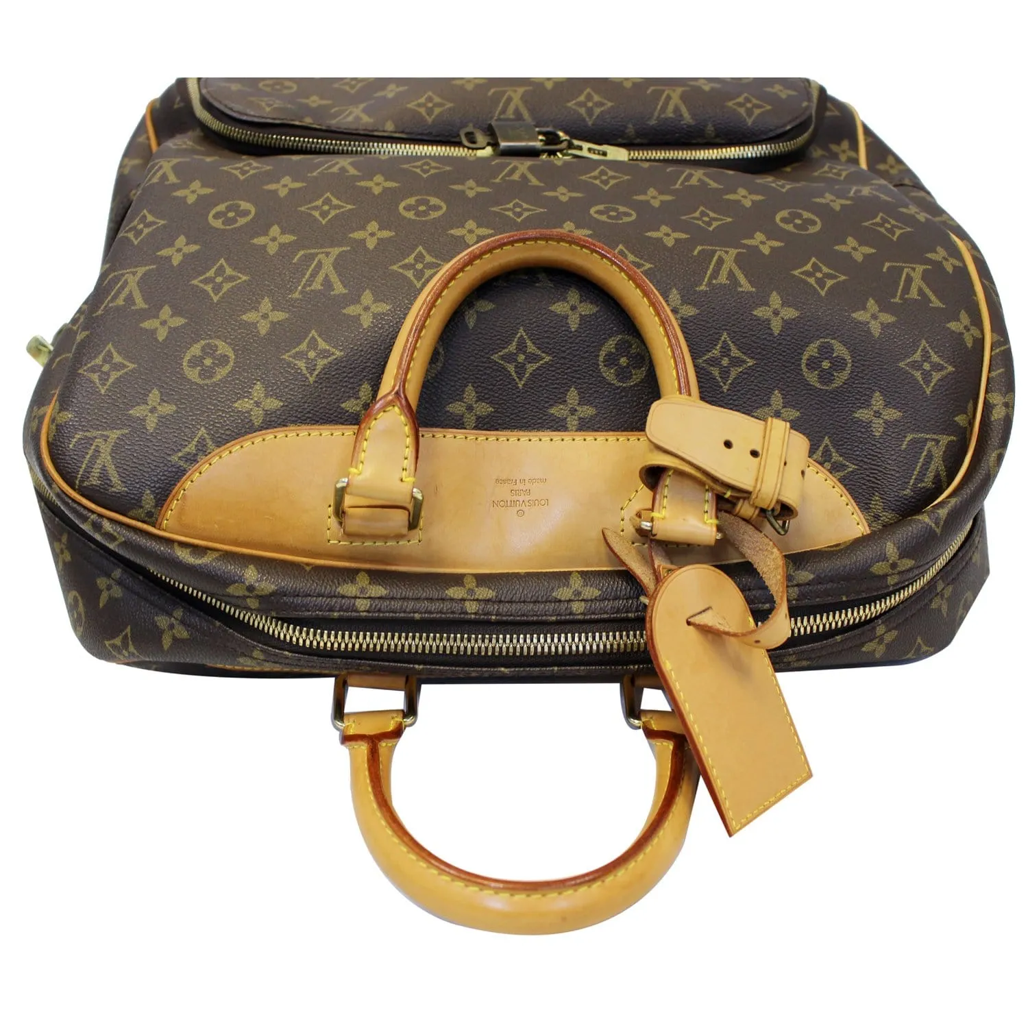LOUIS VUITTON Evasion Monogram Canvas Boston Travel Bag Brown