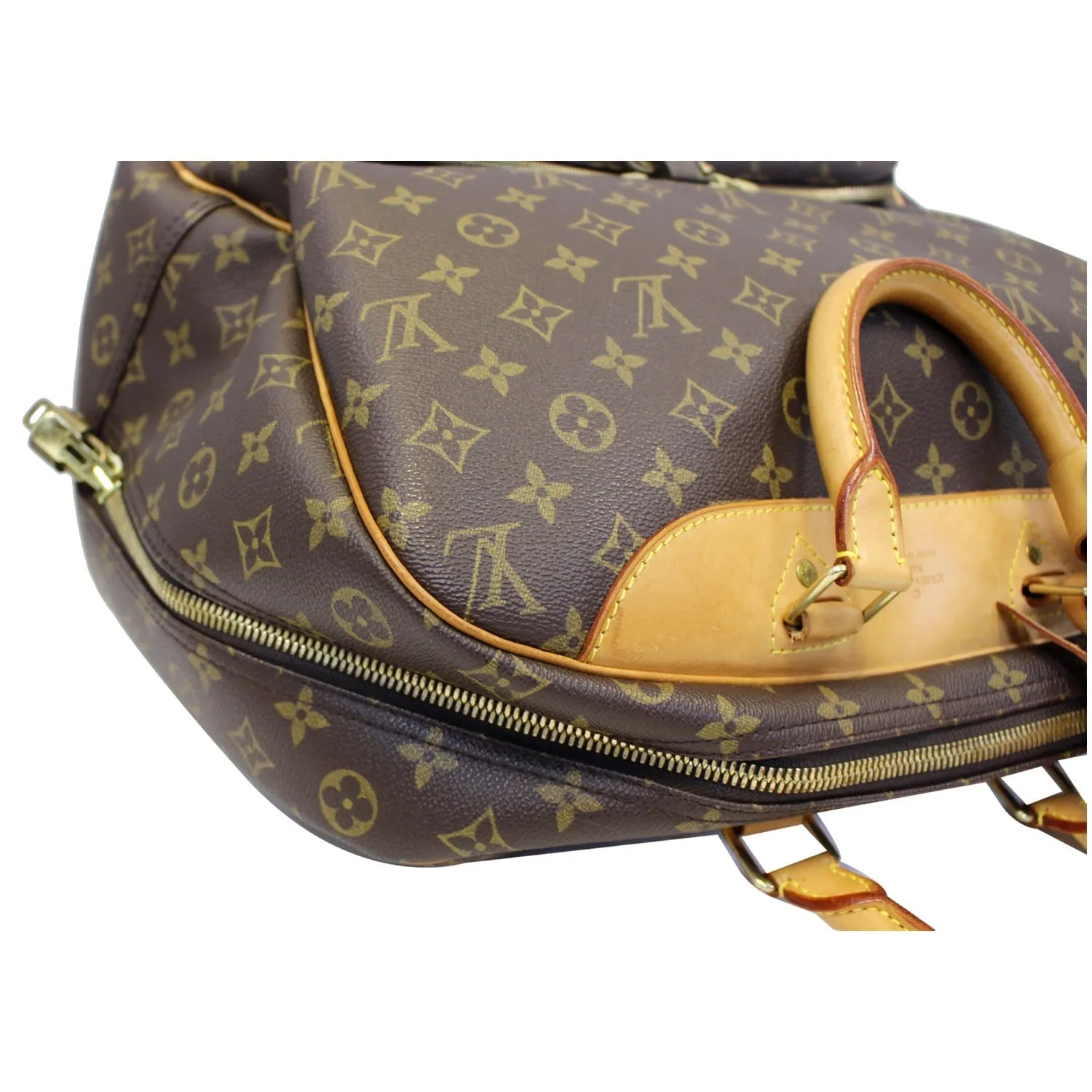 LOUIS VUITTON Evasion Monogram Canvas Boston Travel Bag Brown