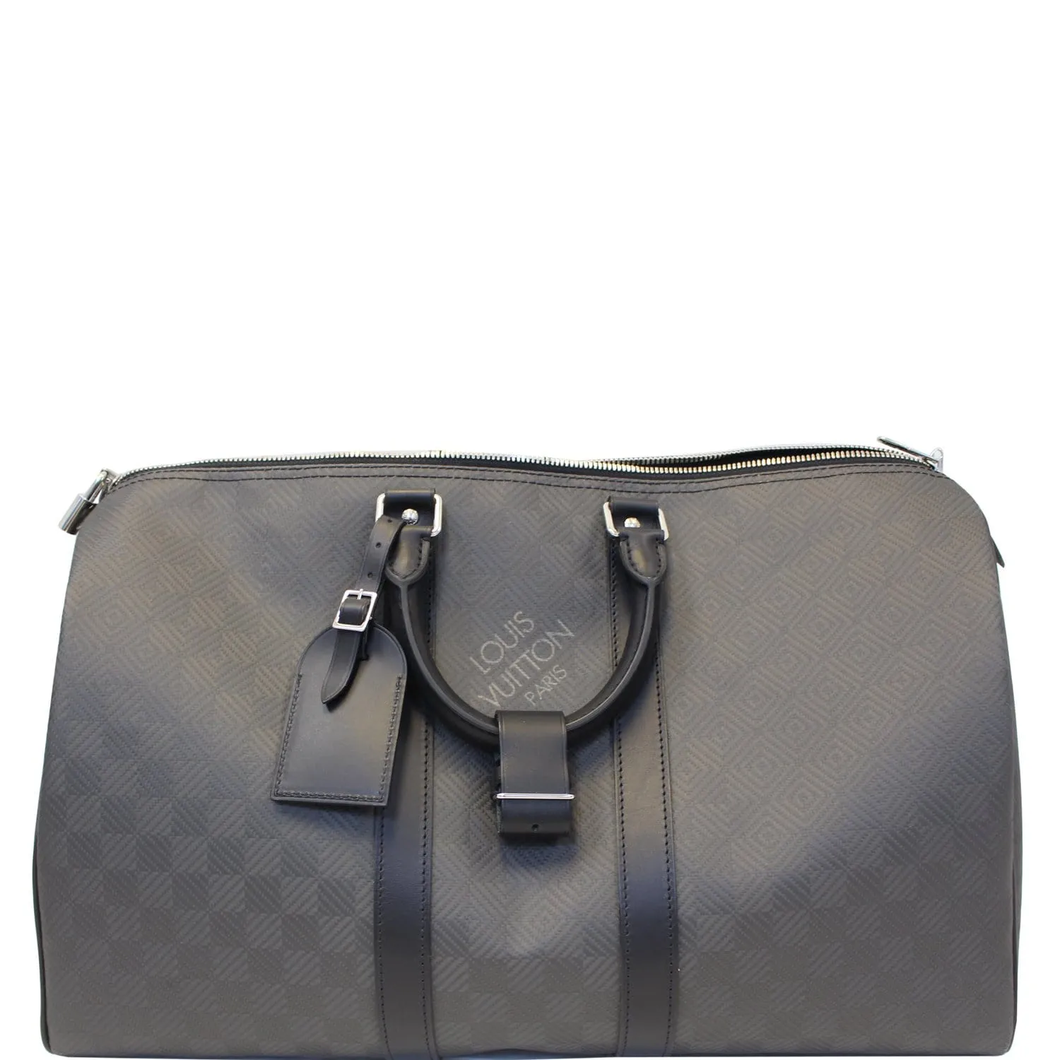LOUIS VUITTON Keepall 45 Carbon Fiber Carbone Travel Bag Black
