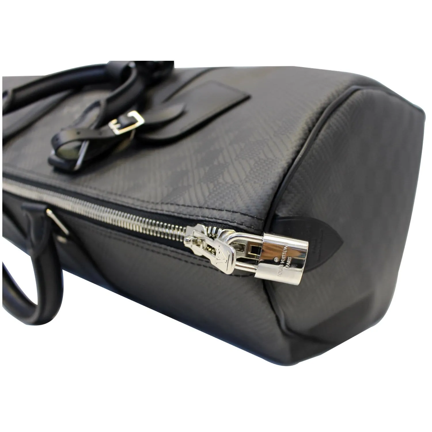LOUIS VUITTON Keepall 45 Carbon Fiber Carbone Travel Bag Black