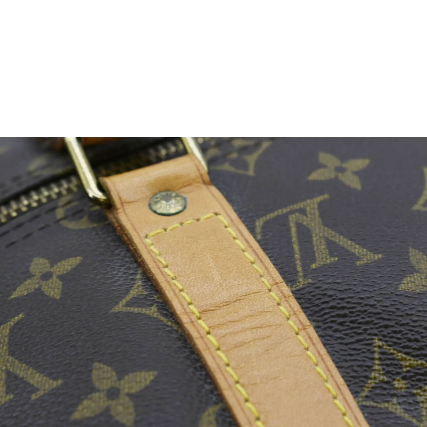 LOUIS VUITTON Keepall 50 Bandouliere Monogram Canvas Travel Bag Brown