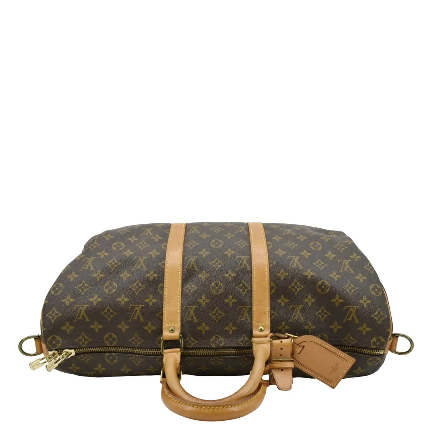 LOUIS VUITTON Keepall 50 Bandouliere Monogram Canvas Travel Bag Brown