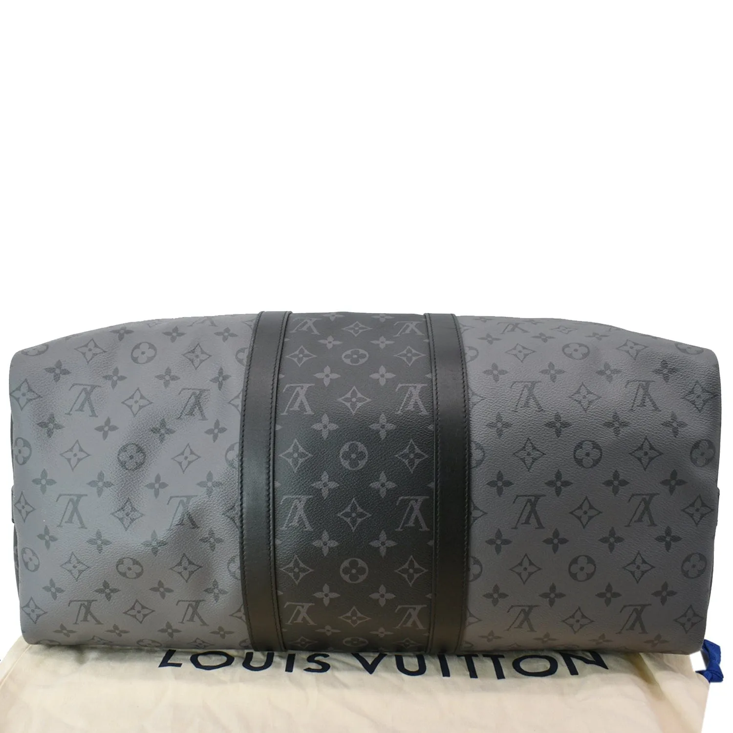 LOUIS VUITTON Keepall 50 Bandouliere Monogram Eclipse Travel Bag Black  - New Year Deals