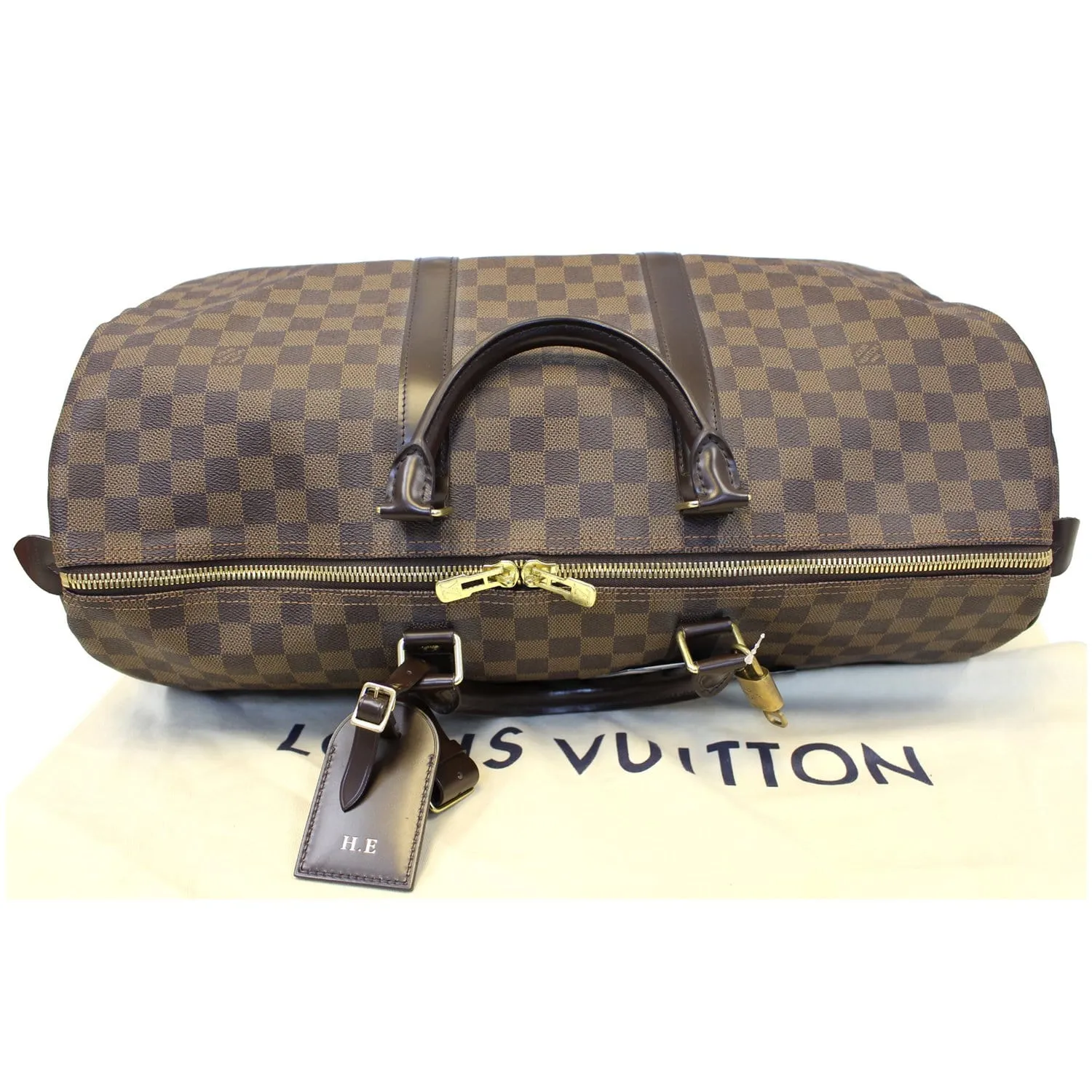 LOUIS VUITTON Keepall 50 Damier Ebene Boston Travel Bag