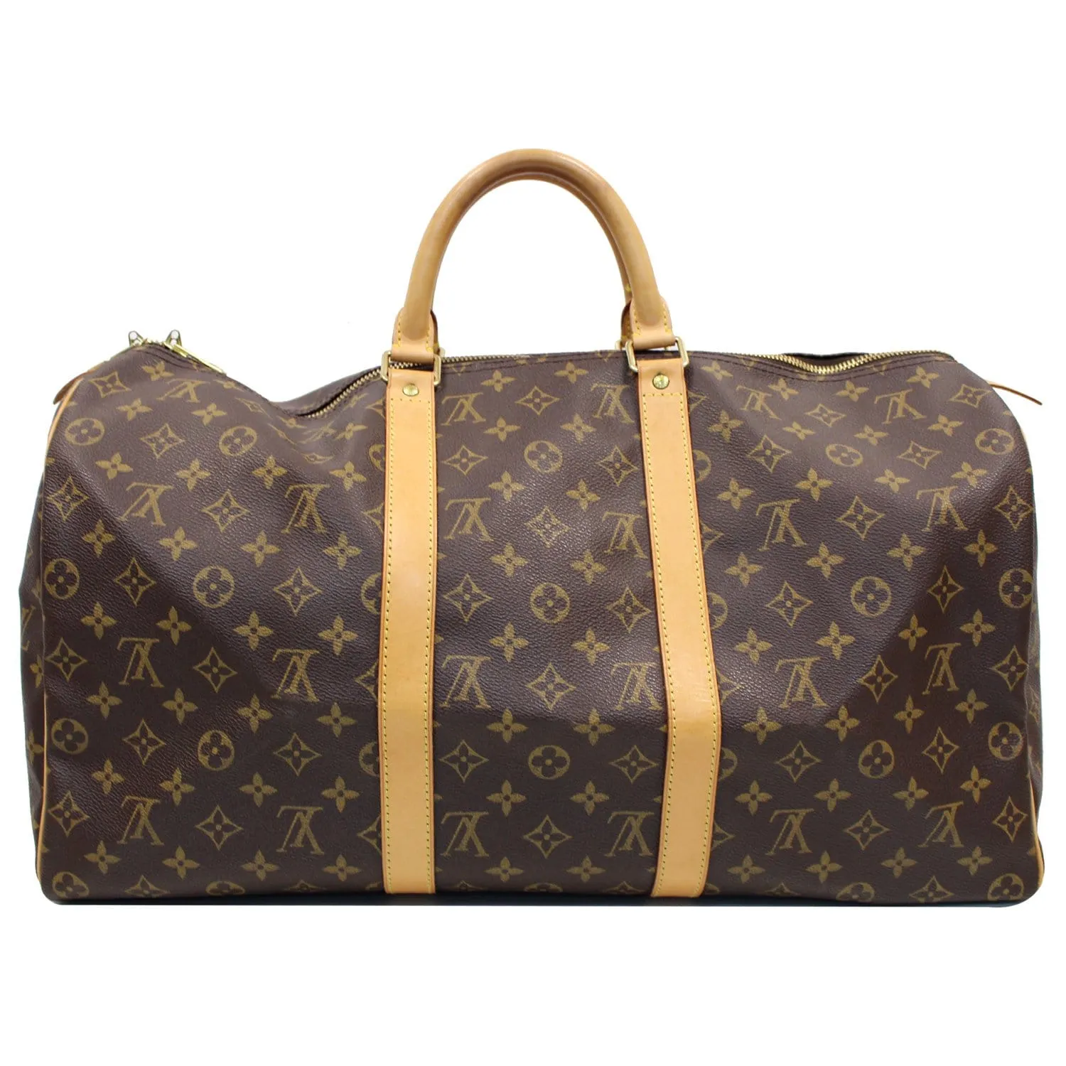 LOUIS VUITTON Keepall 50 Monogram Canvas Travel Bag Brown