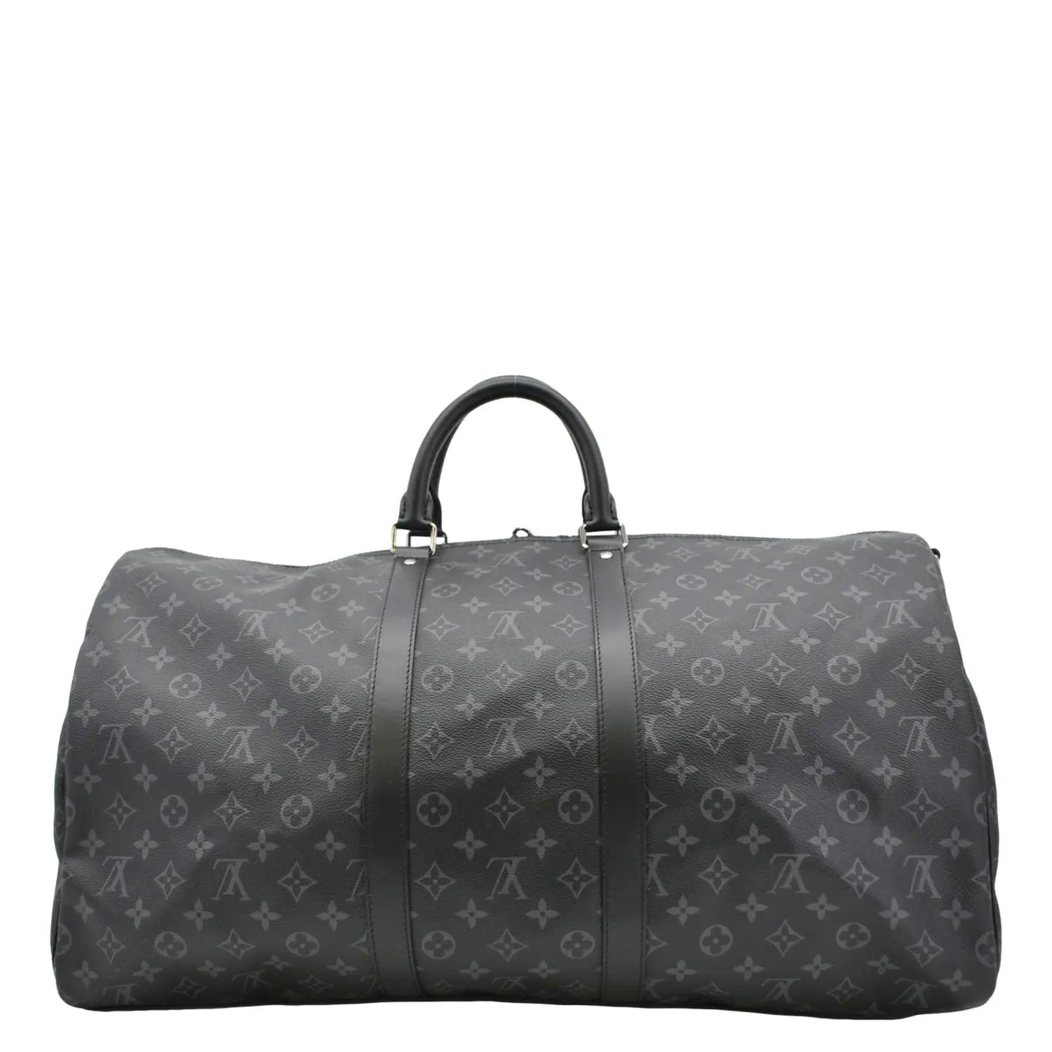 LOUIS VUITTON Keepall 55 Bandouliere Monogram Eclipse Travel Bag Black