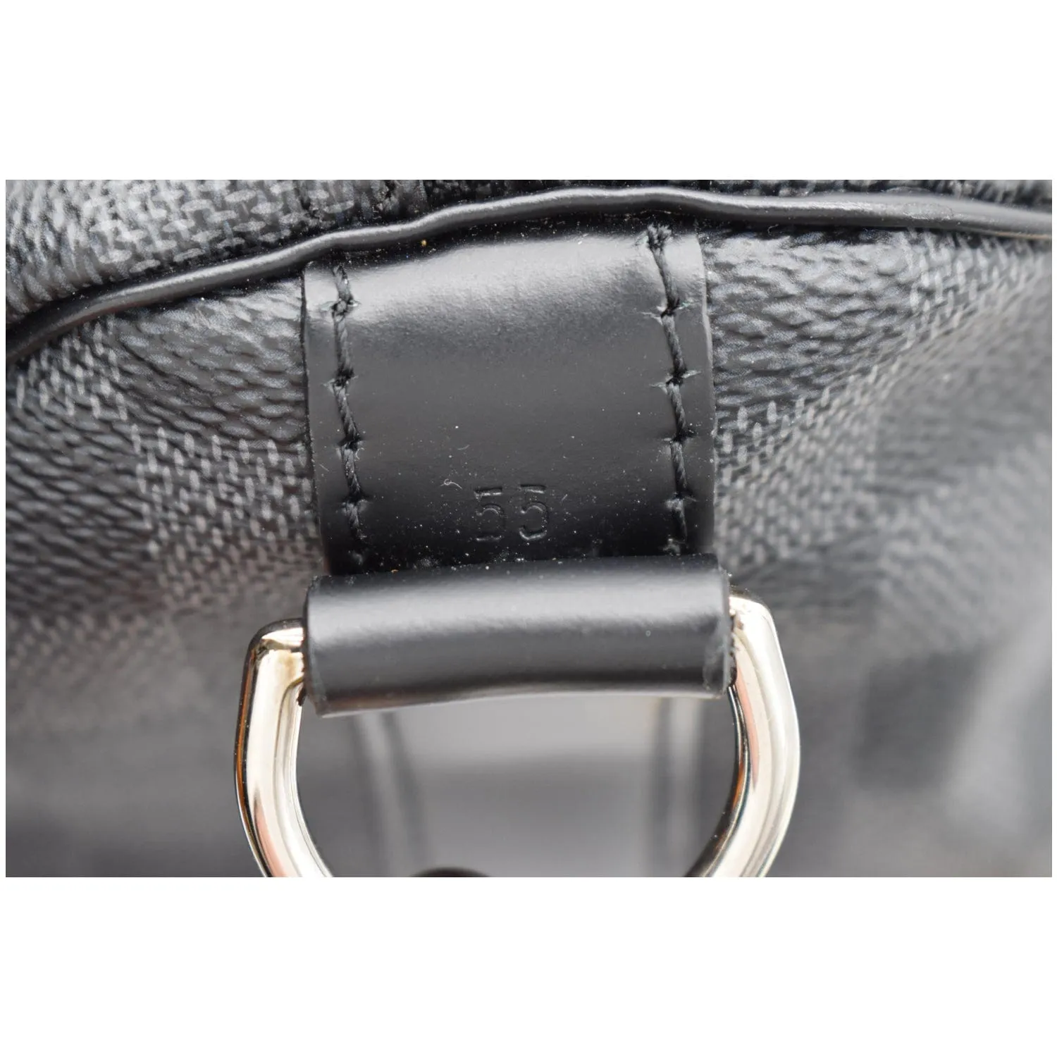 LOUIS VUITTON Keepall 55 Damier Graphite Bandouliere Travel Bag Black