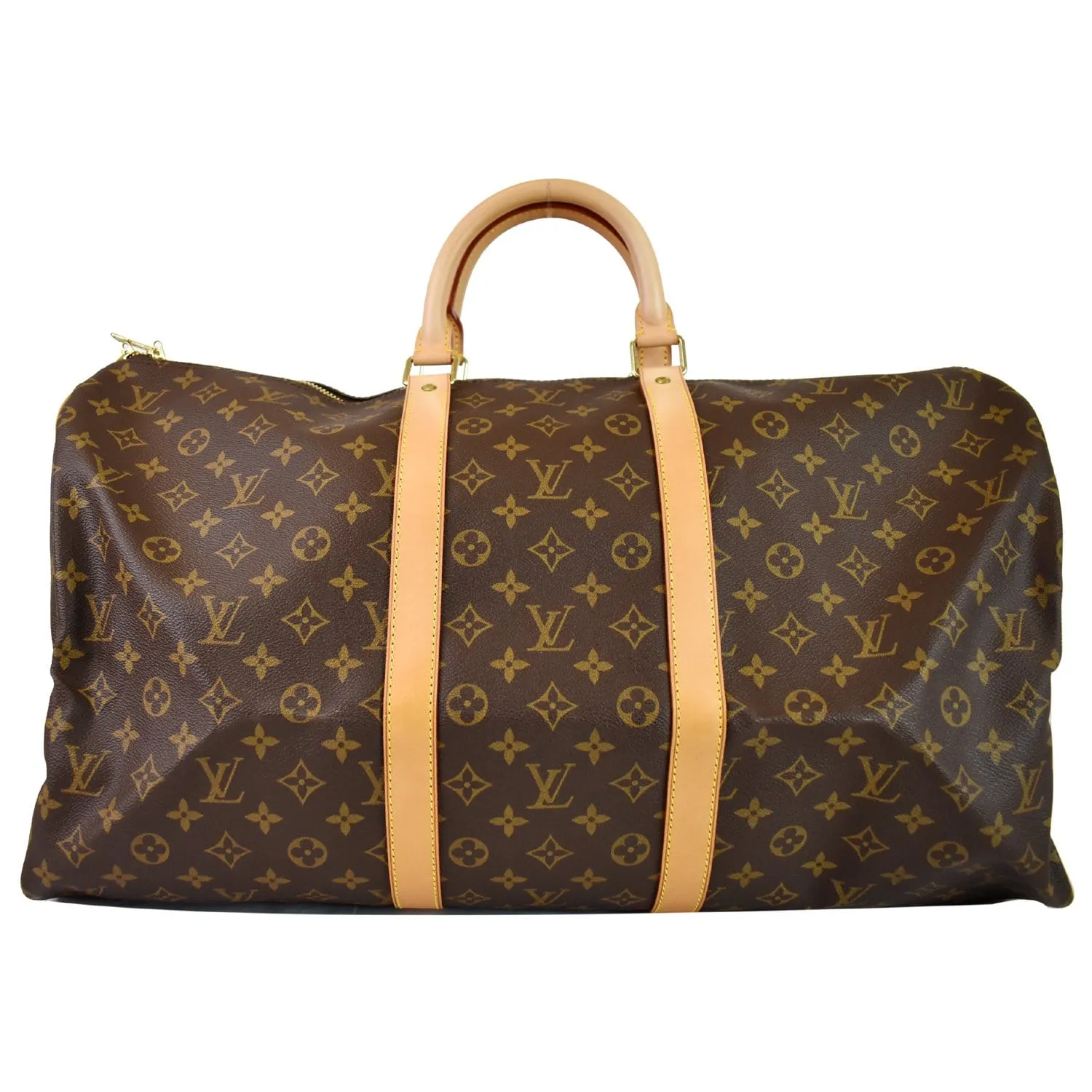 LOUIS VUITTON Keepall 55 Monogram Canvas Travel Bag Brown